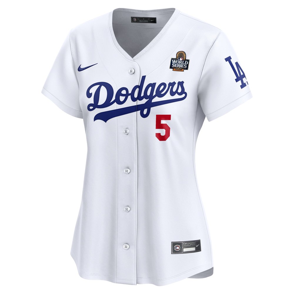 Women's Los Angeles Dodgers #5 Freddie Freeman White 2024 World Series Limited Player Jersey