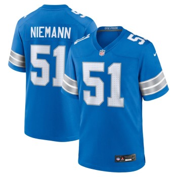 Men's Detroit Lions Ben Niemann  Blue Team Game Jersey Men's Detroit Lions Ben Niemann  Blue Team Game Jersey