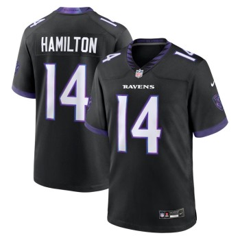 Men's Baltimore Ravens #14 Kyle Hamilton Black Alternate Game Jersey