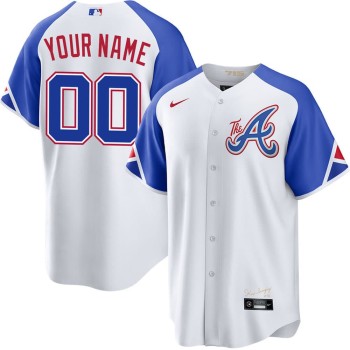 Youth Atlanta Braves White City Connect Custom Jersey Youth Atlanta Braves White City Connect Custom Jersey