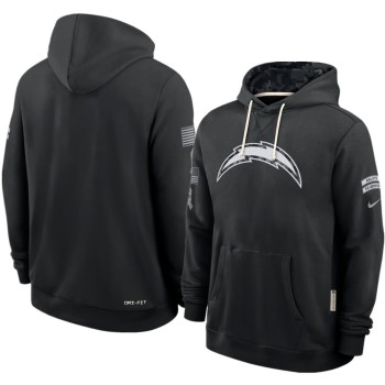 Men's Los Angeles Chargers Nike Black 2026 Salute to Service Sideline Dri-FIT Pullover Hoodie