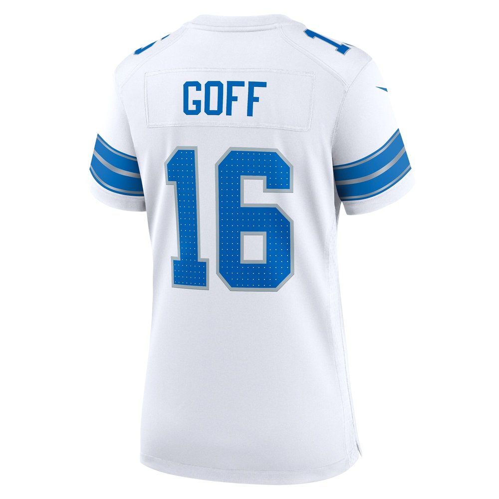 Women's Detroit Lions #16 Jared Goff White Game Jersey