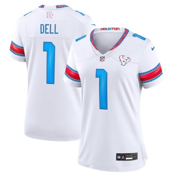 Women's Houston Texans #1 Tank Dell White 2026 Rivalries Collection Game Jersey