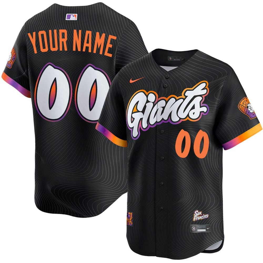 Youth San Francisco Giants Black 2025 City Connect Limited Custom Jersey