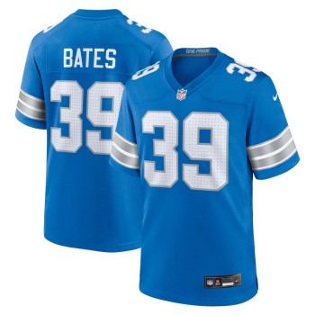 Men's Detroit Lions Jake Bates Blue Team Game Jersey Men's Detroit Lions Jake Bates Blue Team Game Jersey