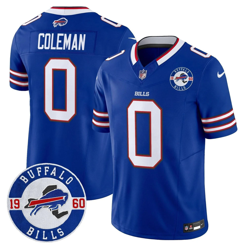 Youth Buffalo Bills #0 Keon Coleman Royal Est. 1960 Patch Vapor F.U.S.E. Limited Jersey