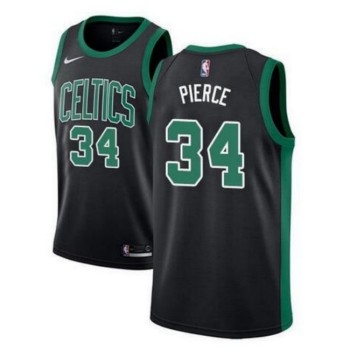 Men's Boston Celtics #34 Paul Pierce Black Statement Edition Stitched Basketball Jersey