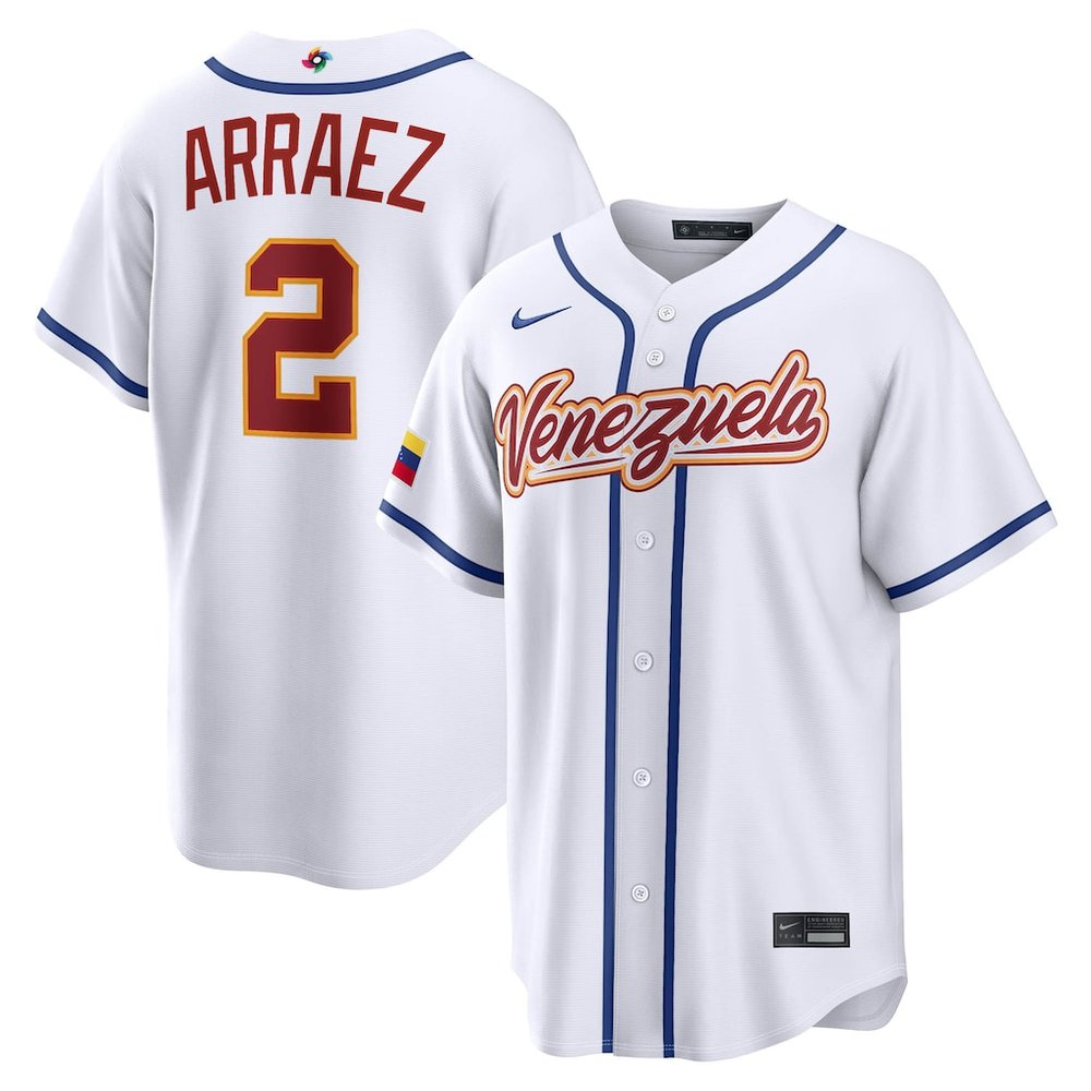 Youth Venezuela Baseball #2 Luis Arraez White 2026 World Baseball Classic Home Stadium Jersey