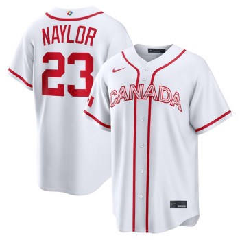 Youth Canada Baseball #23 Bo Naylor White 2026 World Baseball Classic Home Stadium Jersey