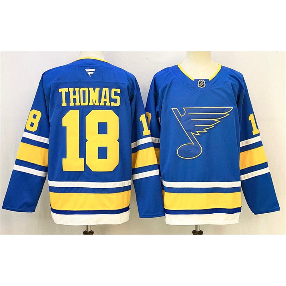 Men's St. Louis Blues #18 Robert Thomas Blue 2025 Stitched Hockey Premium Jersey