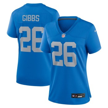 Women's Detroit Lions #26 Jahmyr Gibbs Blue Alternate Game Jersey Women's Detroit Lions #26 Jahmyr Gibbs Blue Alternate Game Jersey