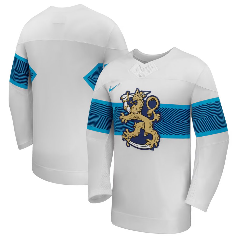 Youth Finland Hockey White 2026 Away Replica Jersey