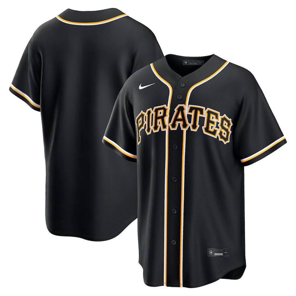 Youth Pittsburgh Pirates Fashion Replica Black Out Jersey