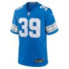 Men's Detroit Lions Morice Norris  Blue Game Jersey