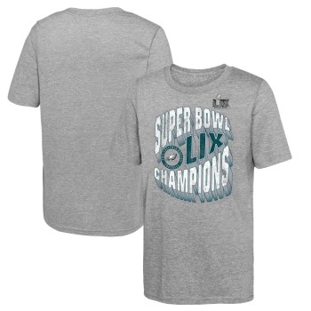 Youth Philadelphia Eagles  Heather Gray Super Bowl LIX Champions Historic Win Tri-Blend T-Shirt