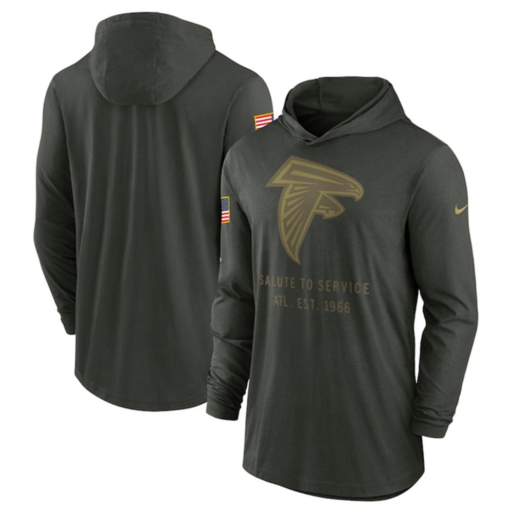 Men's Atlanta Falcons Forest Green 2025 Salute to Service Sideline Dri-FIT Lightweight Pullover Hoodie Men's Atlanta Falcons Forest Green 2025 Salute to Service Sideline Dri-FIT Lightweight Pullover Hoodie