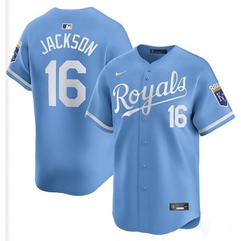 Men's Kansas City Royals #16 Bo Jackson Light Blue Limited Stitched Baseball Jersey