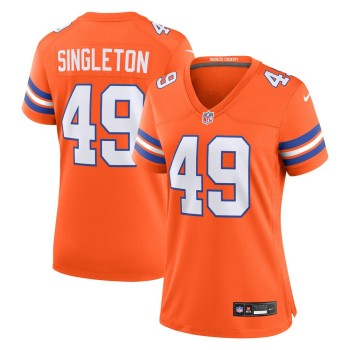 Women's Denver Broncos Alex Singleton Orange Mile High Collection 1977 Throwback Player Game Jersey Women's Denver Broncos Alex Singleton Orange Mile High Collection 1977 Throwback Player Game Jersey
