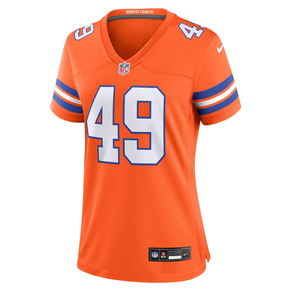 Women's Denver Broncos Alex Singleton Orange Mile High Collection 1977 Throwback Player Game Jersey Women's Denver Broncos Alex Singleton Orange Mile High Collection 1977 Throwback Player Game Jersey