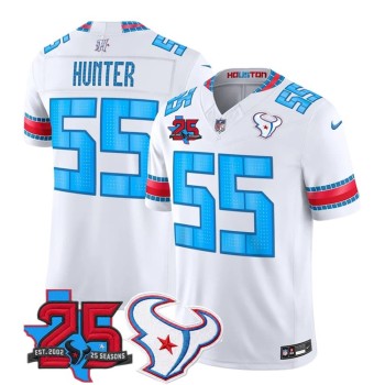 Men's Houston Texans #55 Danielle Hunter White 25th Anniversary Patch 'HOUSTON/US' 2026 Rivalries Collection Vapor F.U.S.E. Limited Jersey