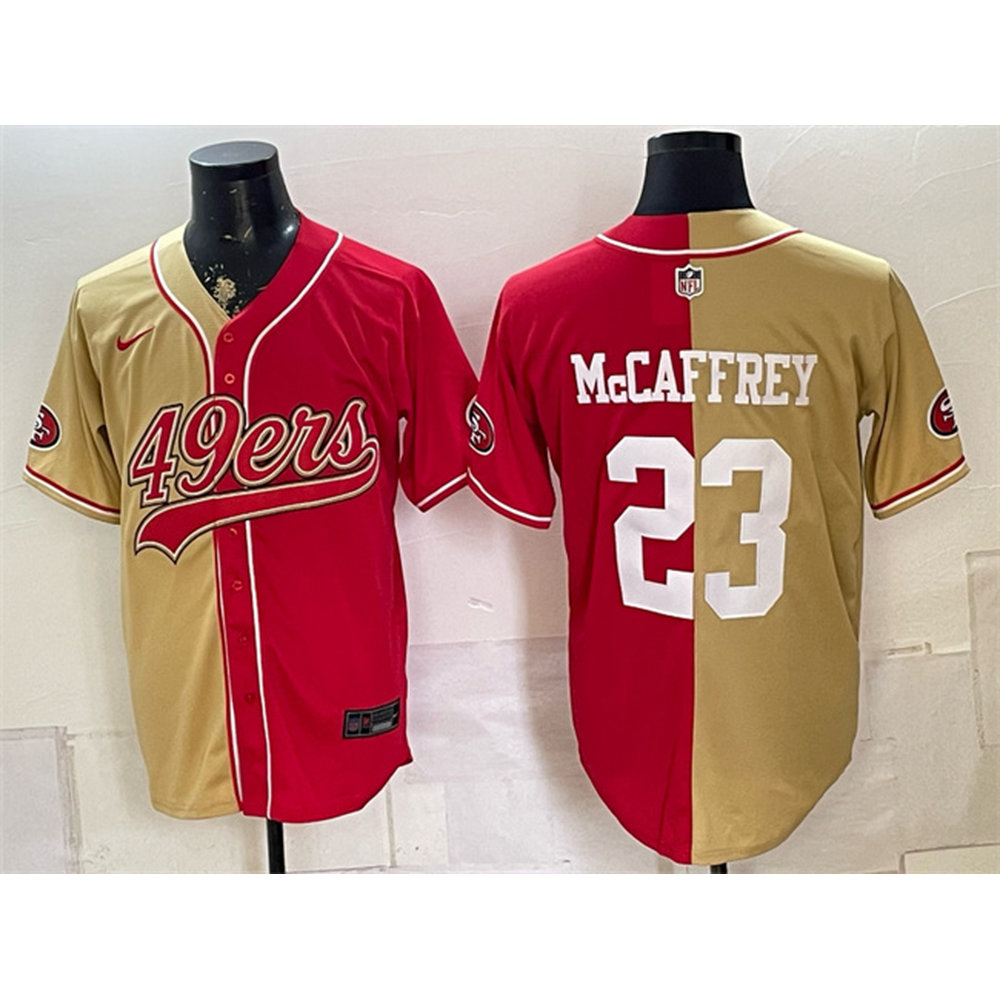Youth San Francisco 49ers #23 Christian McCaffrey Red Split Stitched Jersey