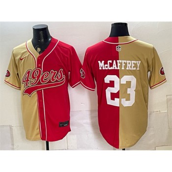 Youth San Francisco 49ers #23 Christian McCaffrey Red Split Stitched Jersey Youth San Francisco 49ers #23 Christian McCaffrey Red Split Stitched Jersey