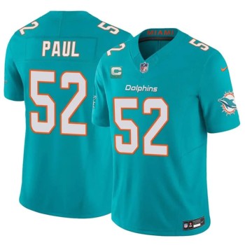 Men's Miami Dolphins #52 Patrick Paul Aqua 2026 1-Star C Patch Vapor F.U.S.E. Limited Jersey Men's Miami Dolphins #52 Patrick Paul Aqua 2026 1-Star C Patch Vapor F.U.S.E. Limited Jersey