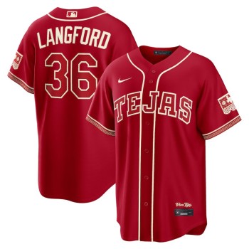 Youth Texas Rangers #36 Wyatt Langford Red 2026 City Connect Stitched Jersey