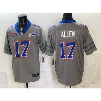 Youth Buffalo Bills #17 Josh Allen Nike Gray Vapor F.U.S.E. Limited Jersey