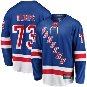 Men's New York Rangers #73 Matt Rempe Blue Home Breakaway Jersey Men's New York Rangers #73 Matt Rempe Blue Home Breakaway Jersey