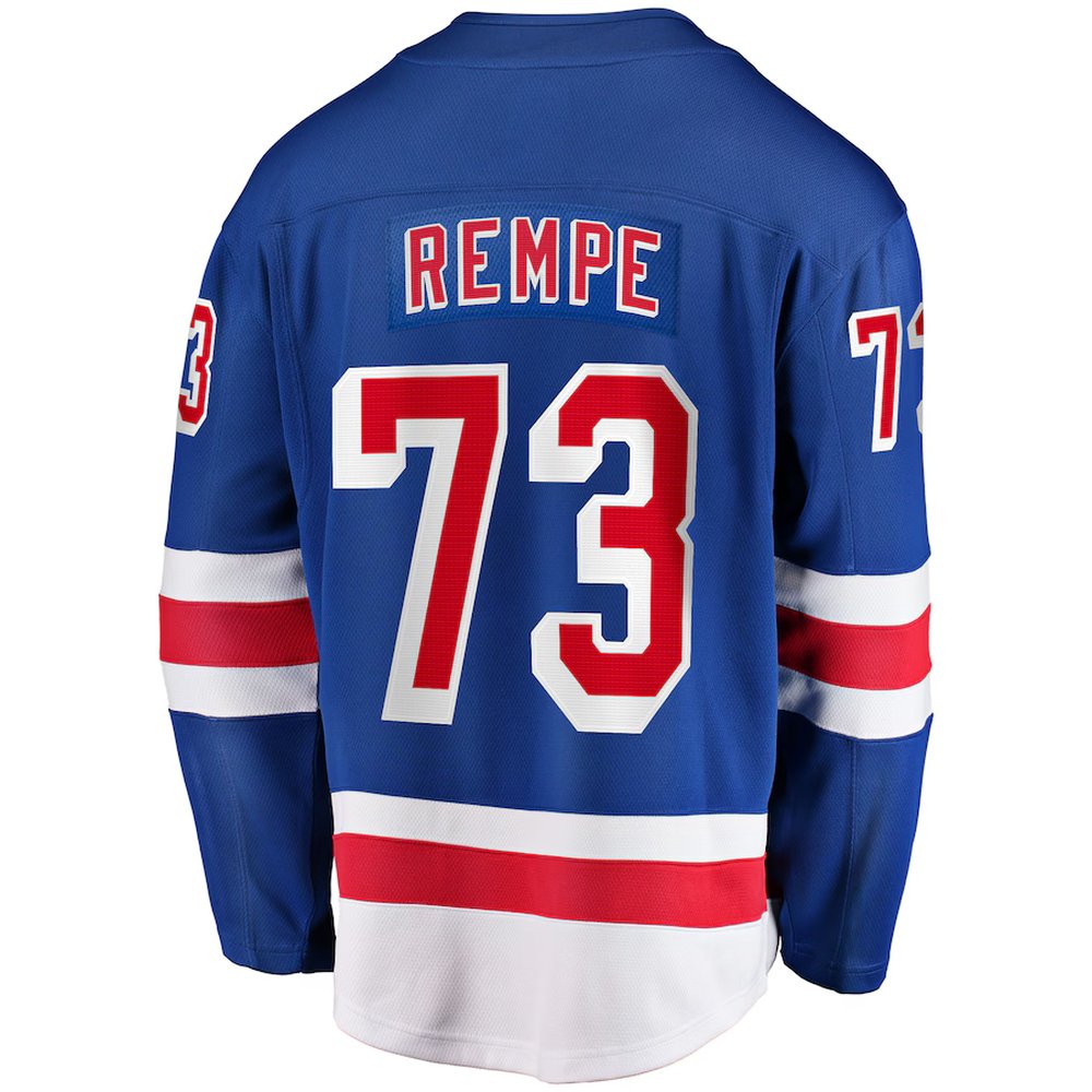 Men's New York Rangers #73 Matt Rempe Blue Home Breakaway Jersey