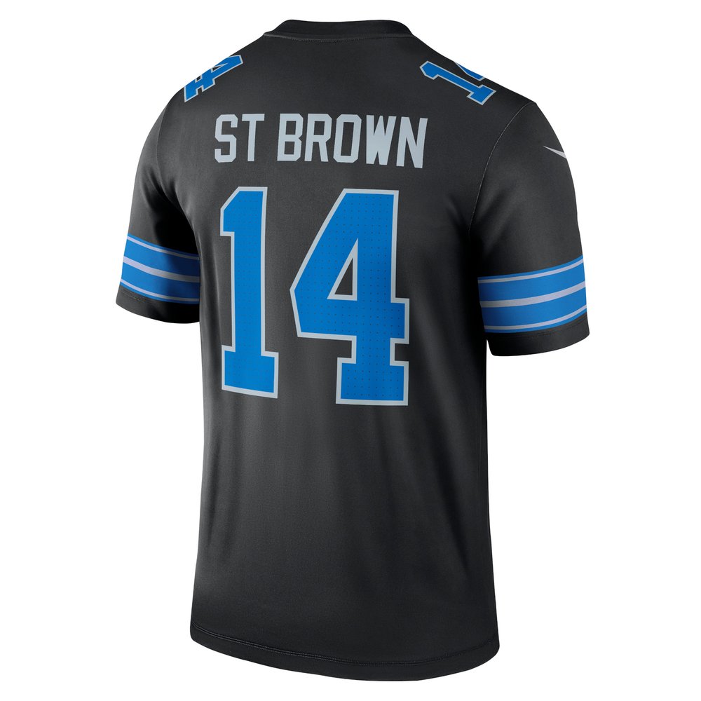 Men's Detroit Lions #14 Amon-Ra St. Brown Black Legend Jersey Men's Detroit Lions #14 Amon-Ra St. Brown Black Legend Jersey