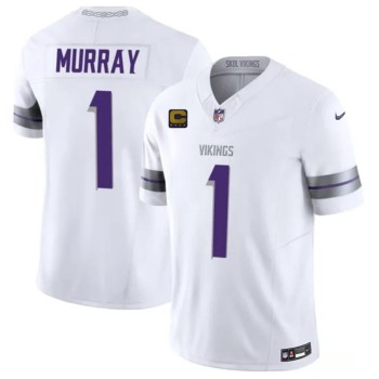 Men's Minnesota Vikings #1 Kyler Murray White 2026 4-Star C Patch Winter Warrior Vapor F.U.S.E. Limited Jersey
