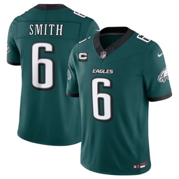 Men's Philadelphia Eagles #6 DeVonta Smith Green 2026 2-Star C Patch Vapor F.U.S.E. Untouchable Limited Jersey