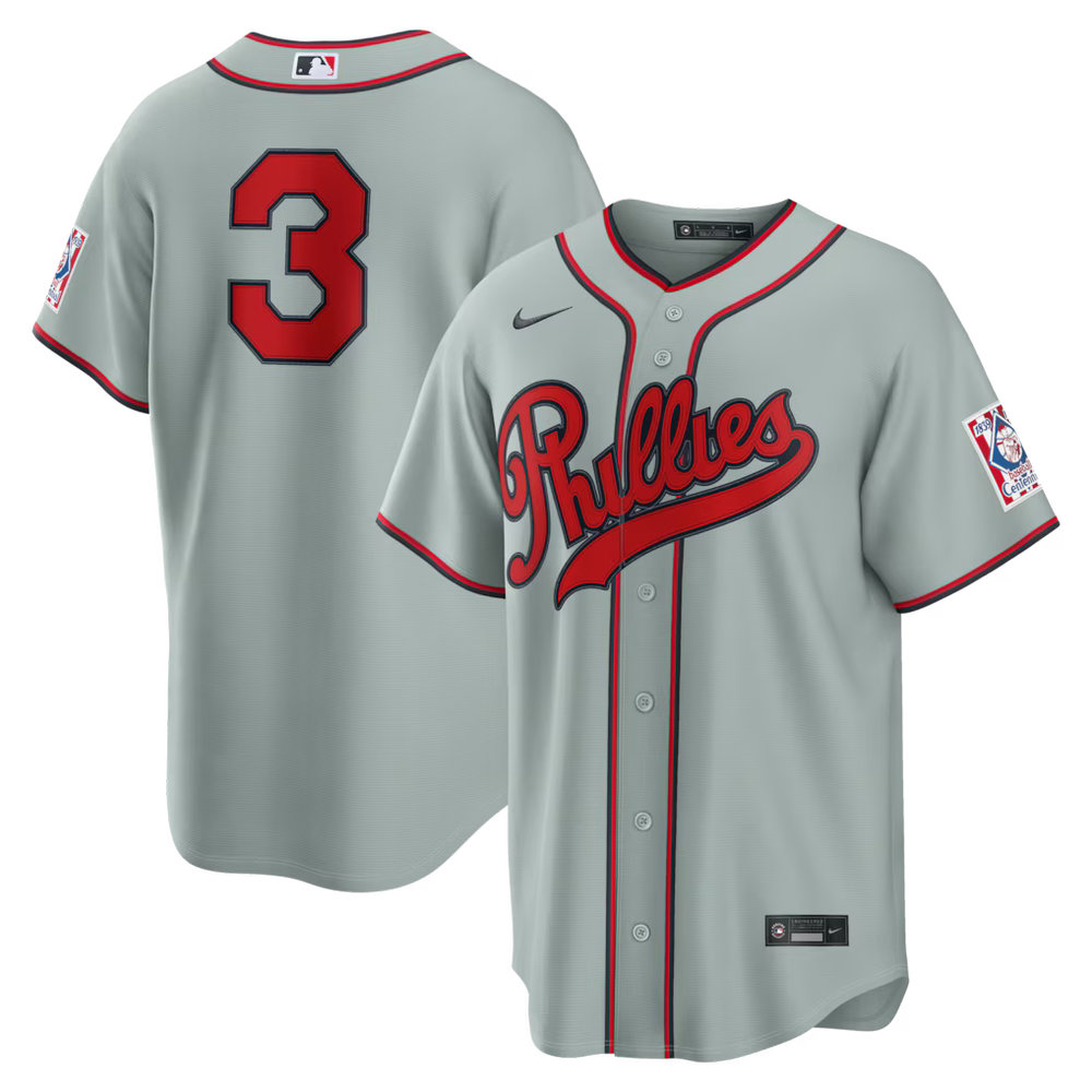 Men's Philadelphia Phillies #3 Bryce Harper Nike Gray 2026 Field of Dreams Stadium Jersey