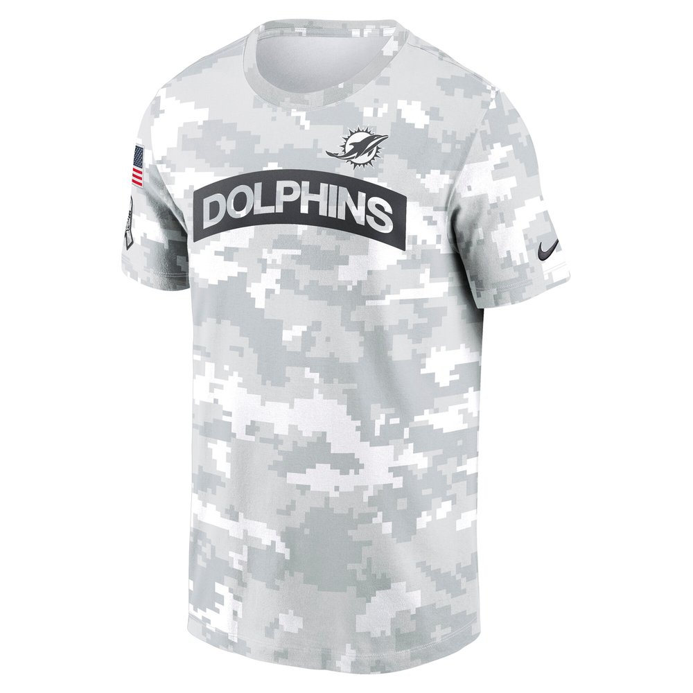 Men's Miami Dolphins Arctic Camo 2024 Salute To Service Performance T-Shirt
