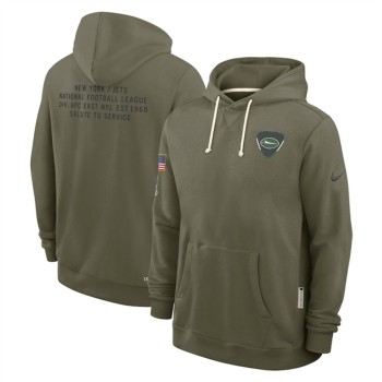 Men's New York Jets Olive 2025 Salute to Service Pullover Hoodie Men's New York Jets Olive 2025 Salute to Service Pullover Hoodie