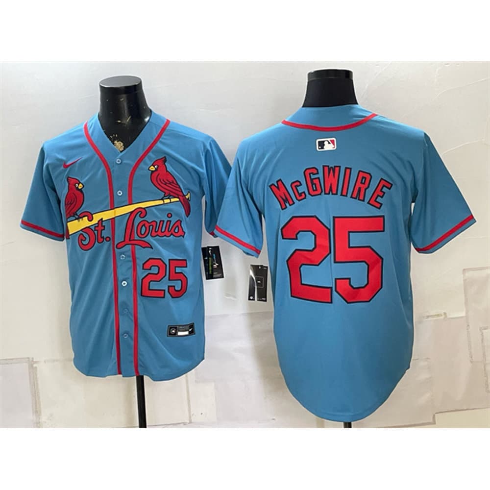 Youth St. Louis Cardinals #25 Mark McGwire Blue Alternate Limited Jersey