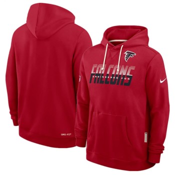 Men's Atlanta Falcons Red Sideline Standard Issue Top Prospect Dri-FIT Hoodie