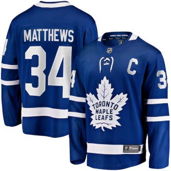 Men's Toronto Maple Leafs #34 Auston Matthews Blue Captain Patch Home Breakaway Player Jersey Men's Toronto Maple Leafs #34 Auston Matthews Blue Captain Patch Home Breakaway Player Jersey