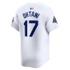 Men's Los Angeles Dodgers #17 Shohei Ohtani White 2024 World Series Champions Home Limited Player Jersey