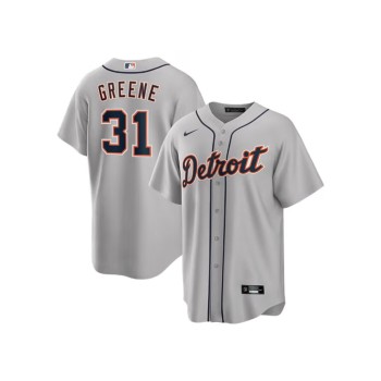 Men's Detroit Tigers #31 Riley Greene Nike Gray Home Replica Jersey