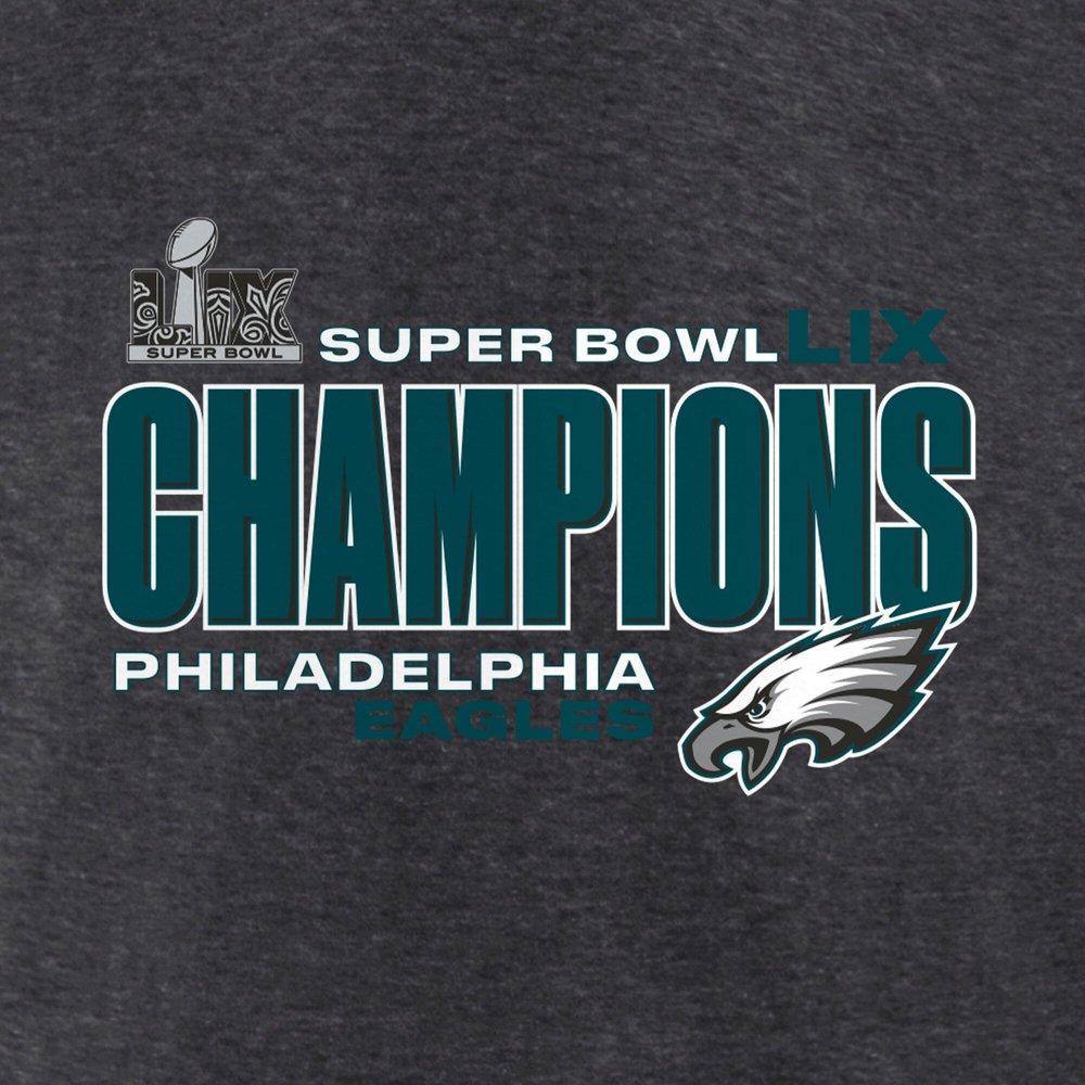 Men's Philadelphia Eagles Heather Charcoal Super Bowl LIX Champions Big & Tall Under The Lights T-Shirt