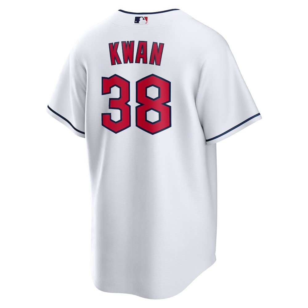 Men's Cleveland Guardians #38 Steven Kwan Nike White Home Replica Jersey