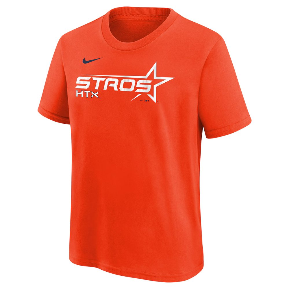 Youth Houston Astros Orange 2025 City Connect Wordmark T-Shirt