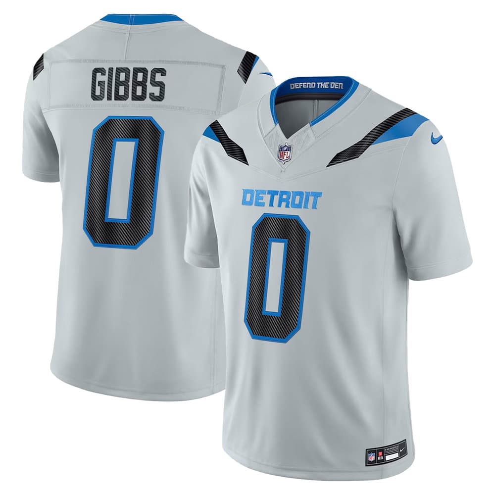 Men's Detroit Lions #0 Jahmyr Gibbs Grey 2026 Rivalries Collection Vapor F.U.S.E. Limited Jersey