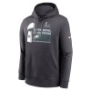 Men's Philadelphia Eagles Anthracite Super Bowl LIX Champions Locker Room Trophy Collection Extended Sizes Club Fleece Pullover Hoodie