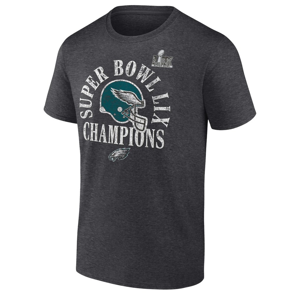 Men's Philadelphia Eagles Heather Charcoal Super Bowl LIX Champions Big & Tall Ring Season T-Shirt