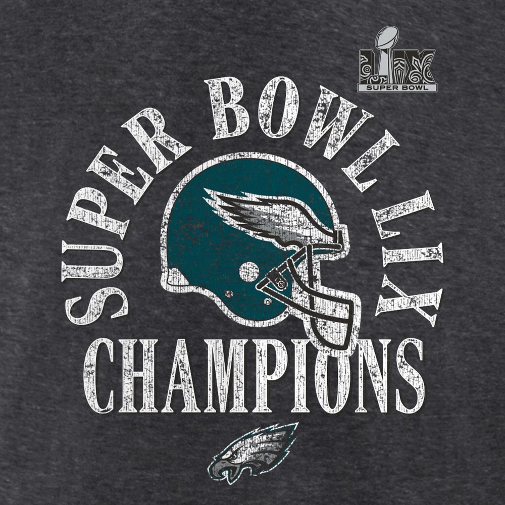 Men's Philadelphia Eagles Heather Charcoal Super Bowl LIX Champions Big & Tall Ring Season T-Shirt