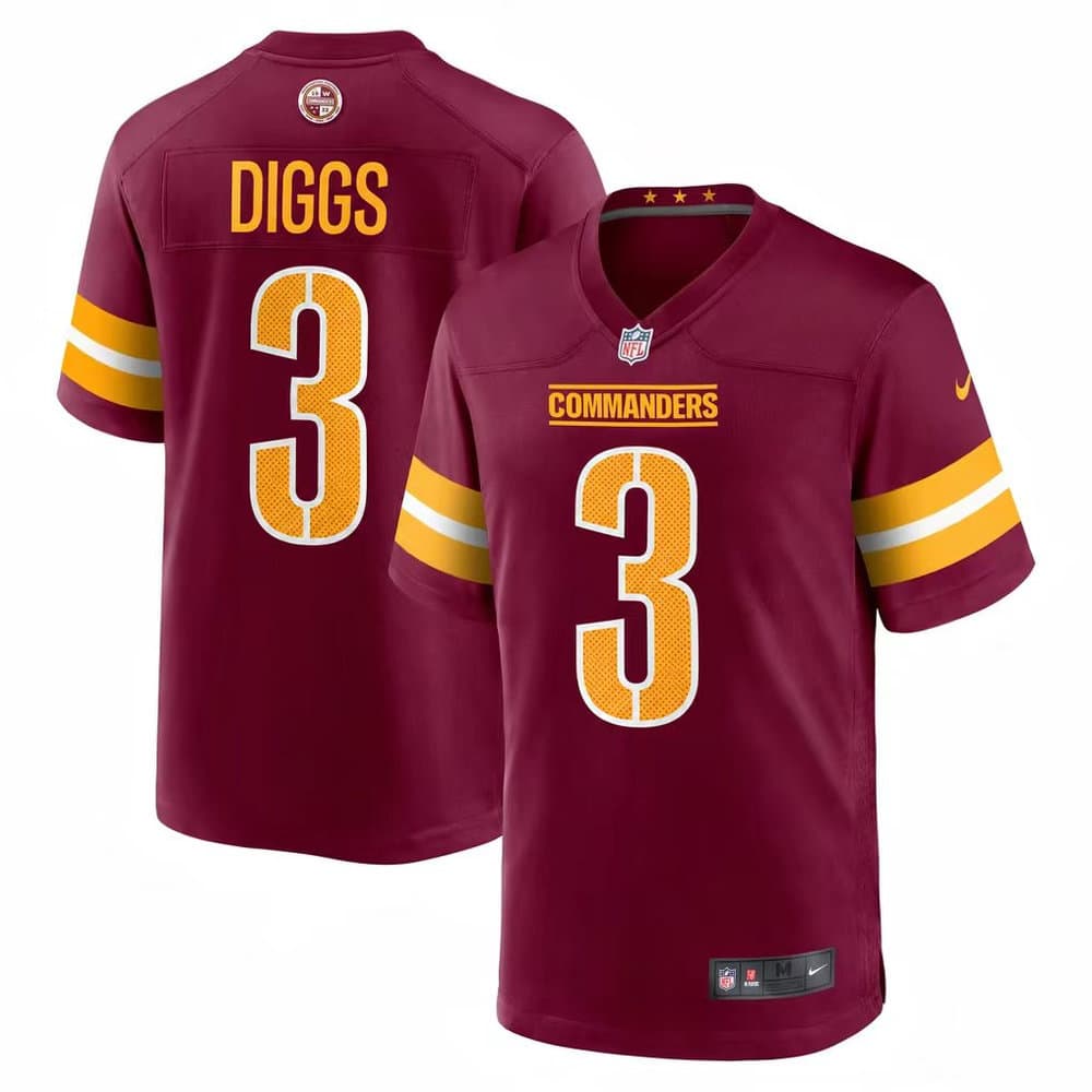 Men's Washington Commanders #3 Stefon Diggs Nike Burgundy Player Game Jersey
